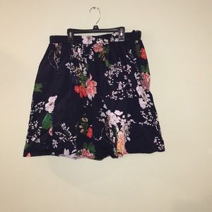 Blue floral skirt with POCKETS
